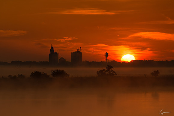 Sunrise over Cawker City from the North Fork Area