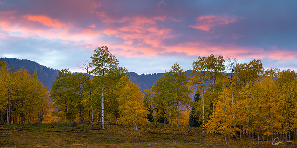 Sunset over Cimarron Ridge near Silver Jack Reservoir